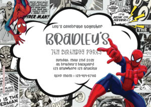 ( FREE Editable PDF ) Amazing Spiderman! Birthday Invitation Templates