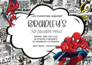 ( FREE Editable PDF ) Amazing Spiderman! Birthday Invitation Templates