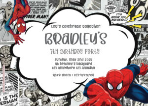 ( FREE Editable PDF ) Amazing Spiderman! Birthday Invitation Templates