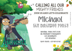 ( Free Editable PDF ) Adventure With Amphibia Birthday Invitation Templates Two