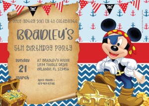 ( FREE Editable PDF ) Sailing With Disney Pirate Birthday Invitation Templates