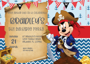 ( FREE Editable PDF ) Sailing With Disney Pirate Birthday Invitation Templates