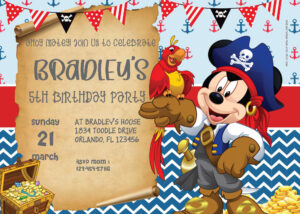 ( FREE Editable PDF ) Sailing With Disney Pirate Birthday Invitation Templates