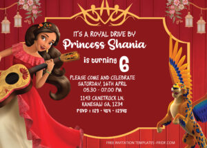 ( FREE Editable PDF ) Red Palace Elena Of Avalor Birthday Invitation Templates