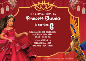 ( FREE Editable PDF ) Red Palace Elena Of Avalor Birthday Invitation Templates