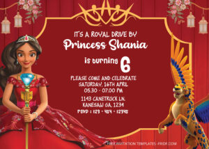 ( FREE Editable PDF ) Red Palace Elena Of Avalor Birthday Invitation Templates