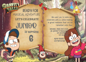 ( FREE Editable PDF ) Solve Mystery With Gravity Falls Birthday Invitation Templates