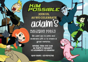 ( FREE Editable PDF ) Being A Spy Kim Possible Birthday Invitation Templates