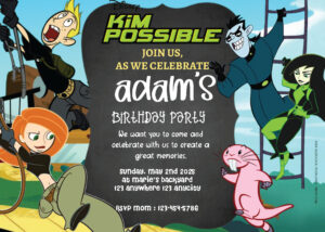 ( FREE Editable PDF ) Being A Spy Kim Possible Birthday Invitation Templates