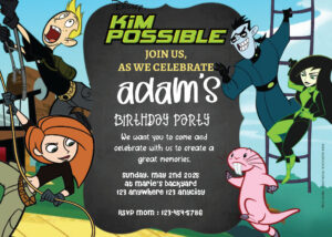 ( FREE Editable PDF ) Being A Spy Kim Possible Birthday Invitation Templates