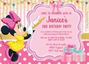 ( FREE Editable PDF ) Pinkie Minnie Mouse Birthday Invitation Templates