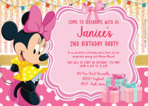 ( FREE Editable PDF ) Pinkie Minnie Mouse Birthday Invitation Templates