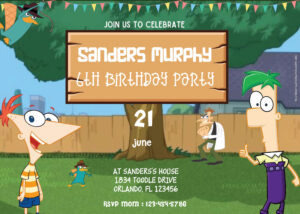 ( Free Editable PDF ) Play With Phineas And Ferb Birthday Invitation Templates Three