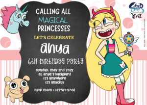 ( FREE Editable PDF ) Star Vs The Forces Of Evil Birthday Invitation Templates