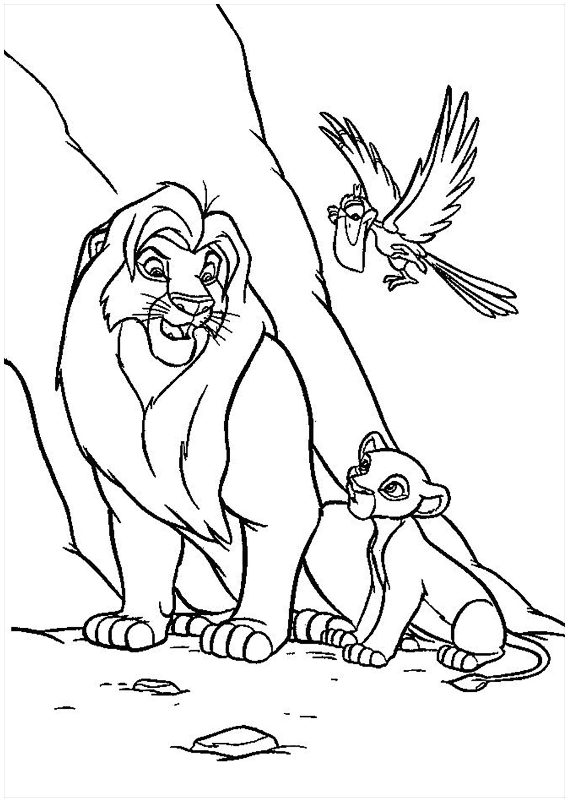 Lion King Mufasa and Simba Coloring Pages Templates