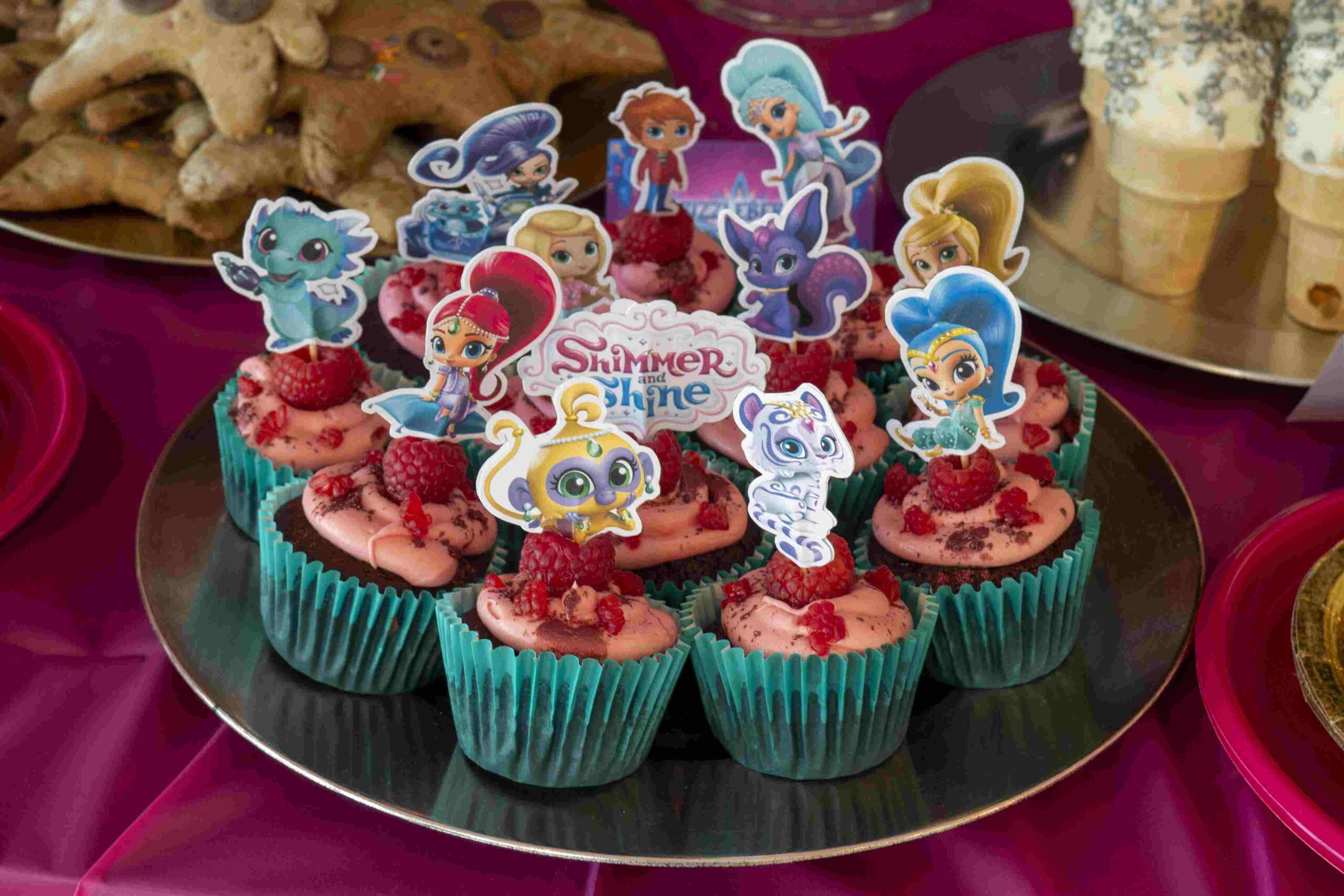 Shimmer and Shine Birthday Party cupcakes