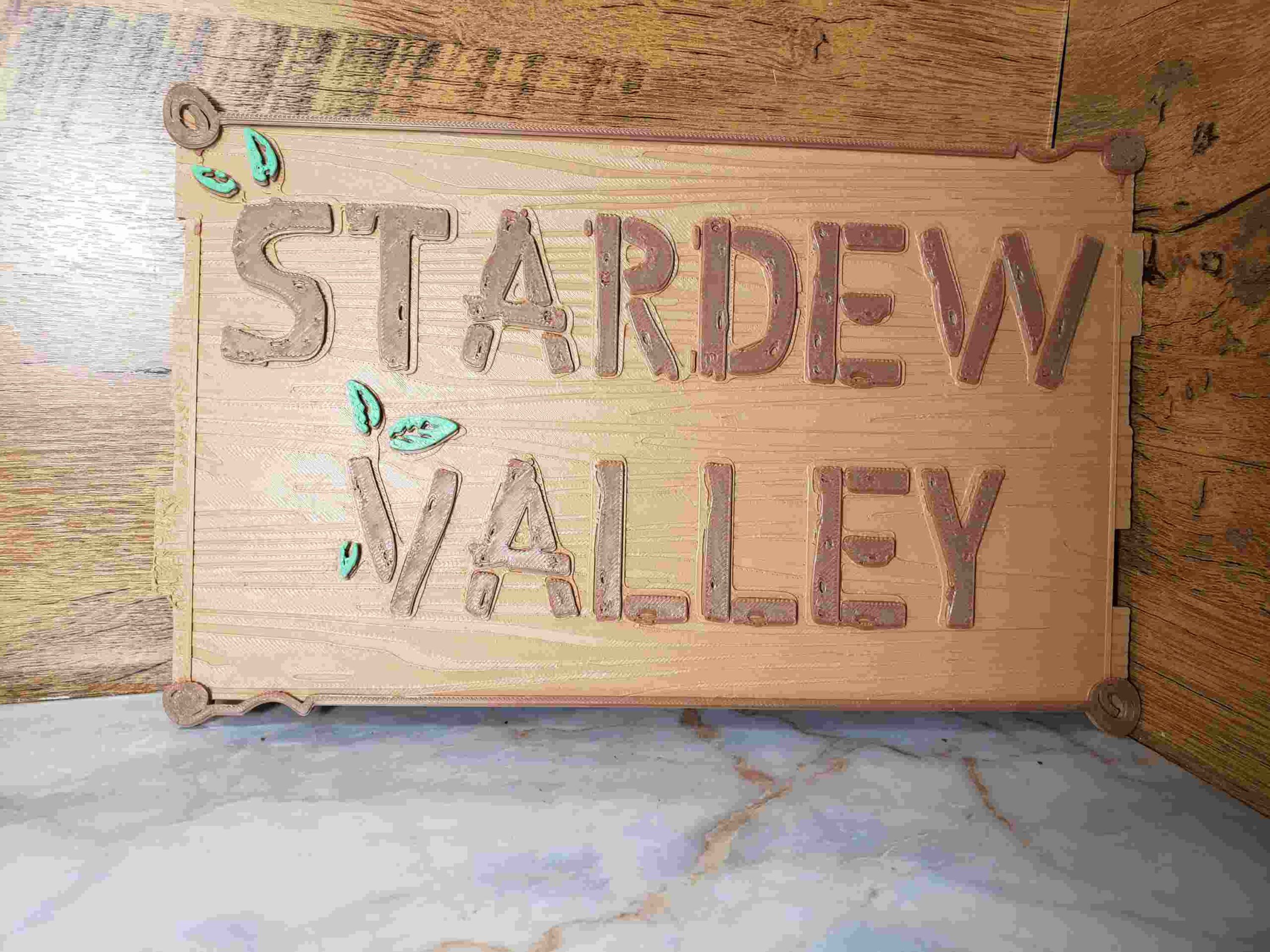 Wooden Stardew Valley Sign