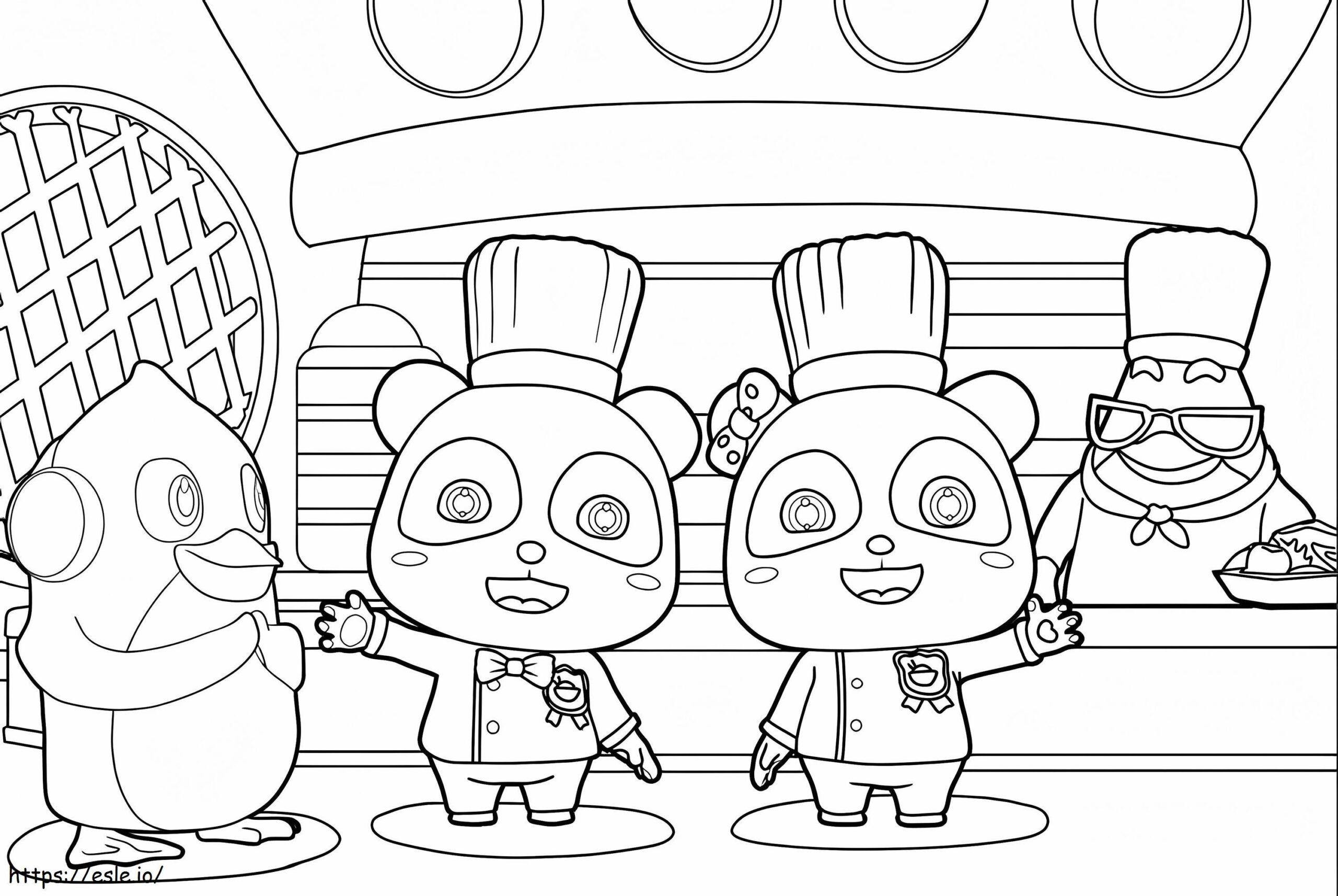 BabyBus KiKi and MiuMiu Cooking Coloring Pages Templates