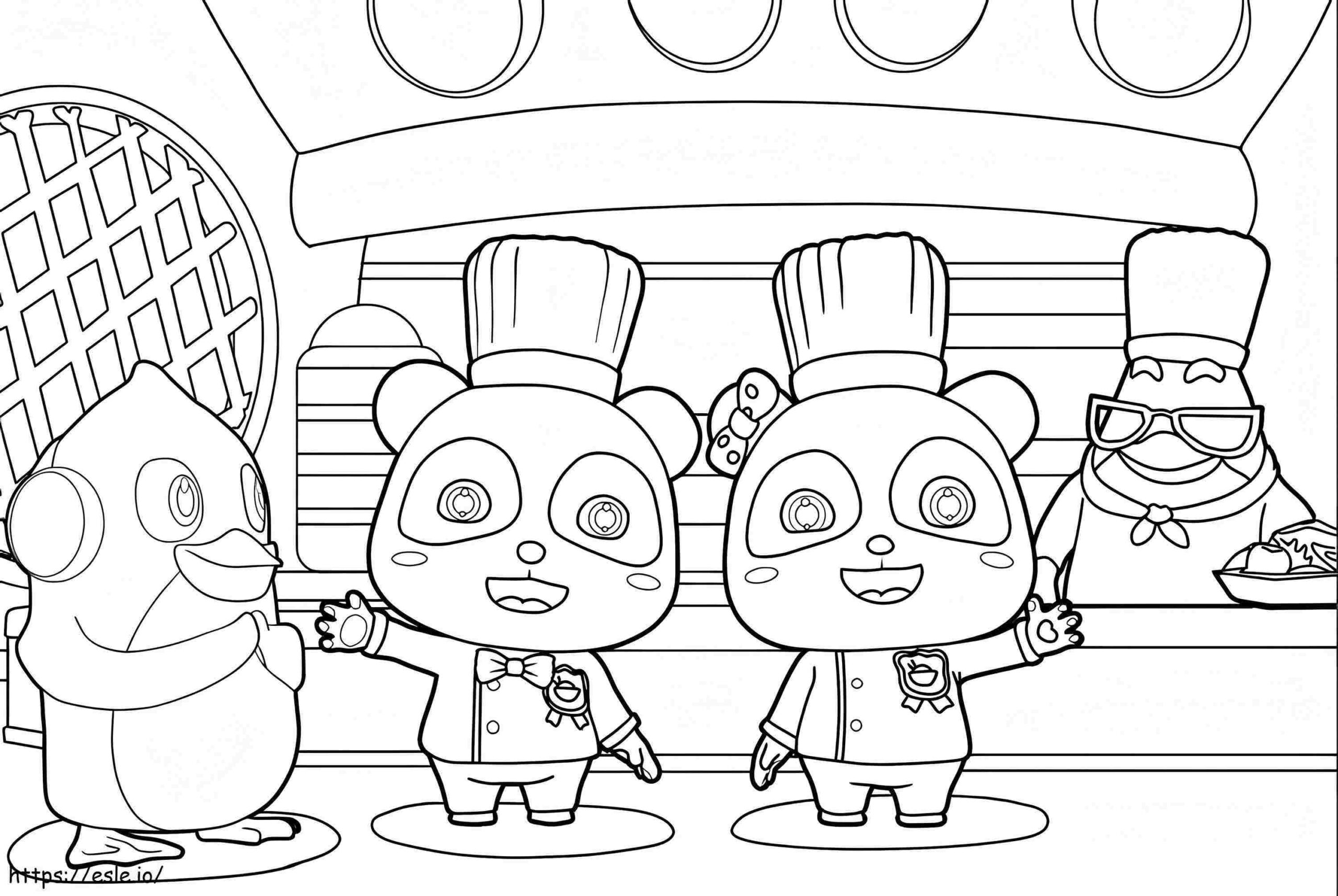 BabyBus Cooking Coloring Pages Template