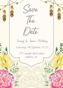 (FREE Editable PDF) Mosaic And Floral Wedding Invitation Templates