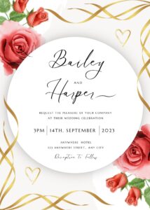 ( FREE Editable PDF ) Roses With Love Wedding Invitation Templates