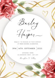 ( FREE Editable PDF ) Roses With Love Wedding Invitation Templates