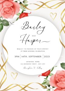 ( FREE Editable PDF ) Roses With Love Wedding Invitation Templates