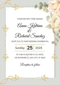 (FREE Editable PDF) Soft Cotton Spring Floral Wedding Invitation Templates