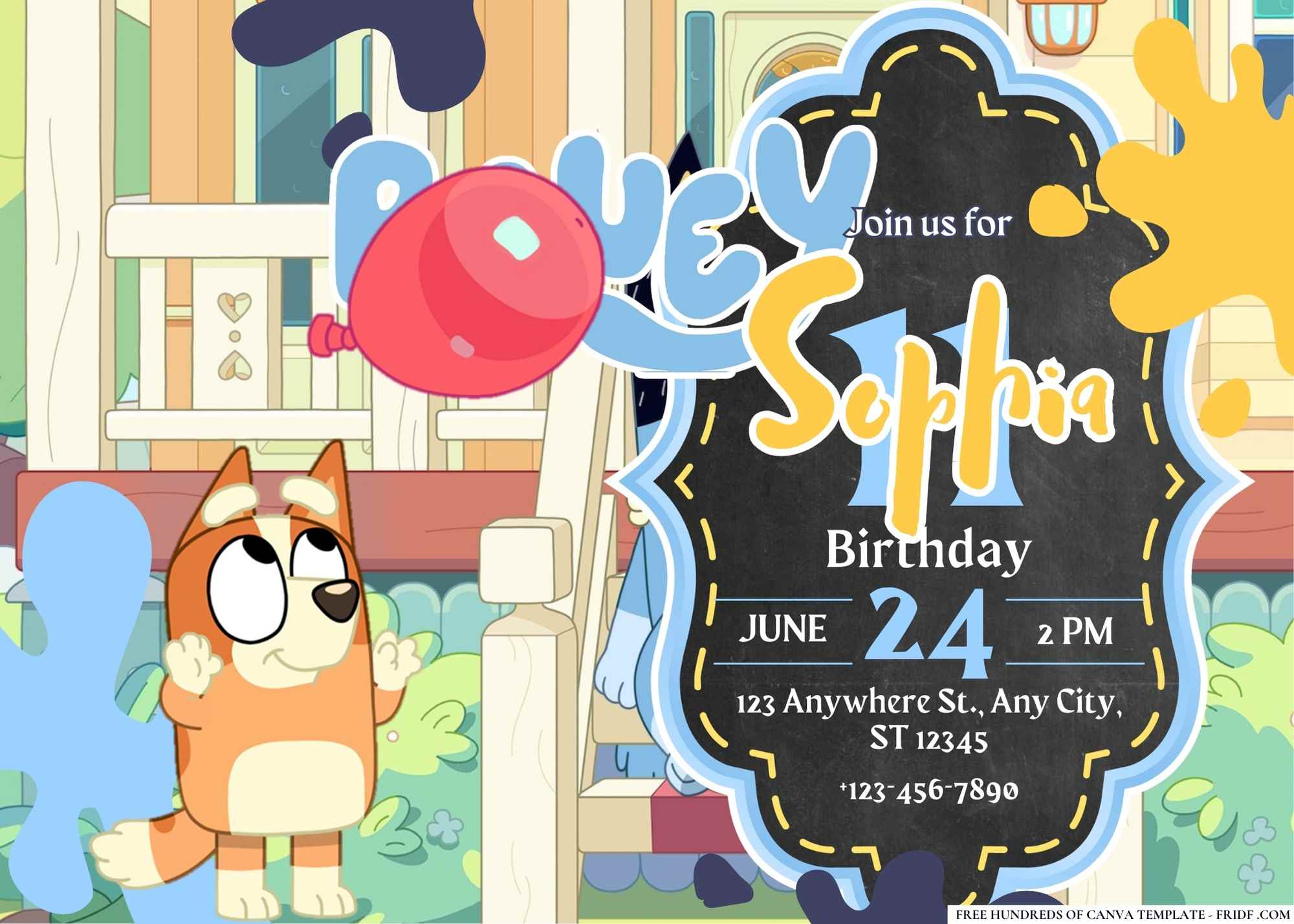 FREE Canva Invitation Bluey Birthday Invitation 11