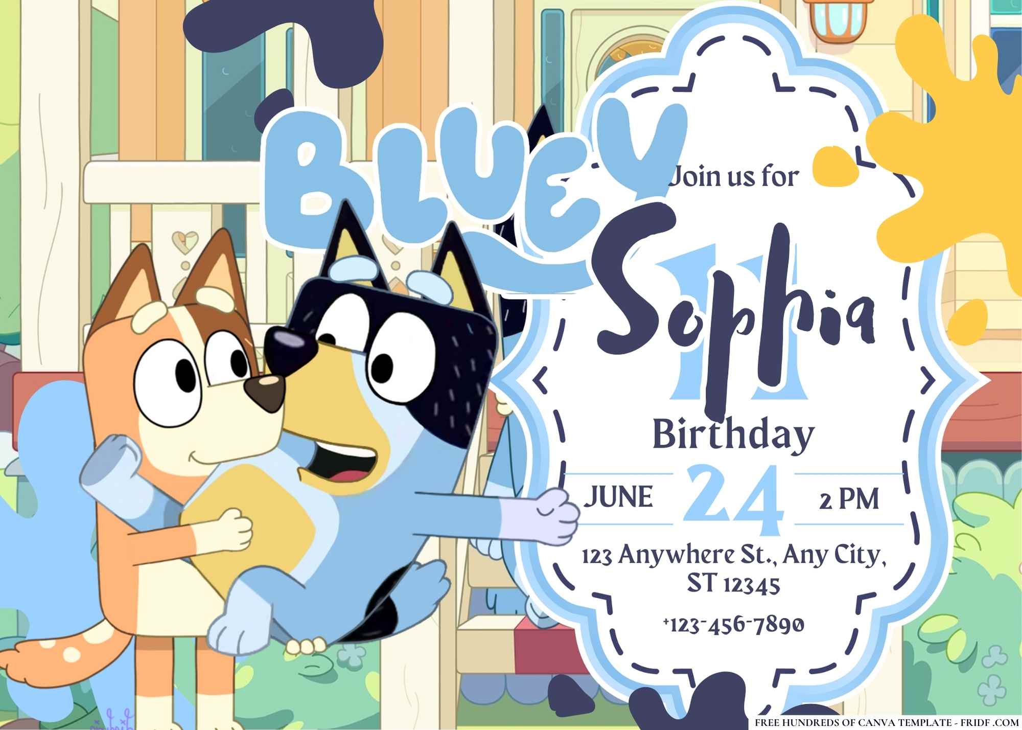 FREE Canva Invitation Bluey Birthday Invitation 13