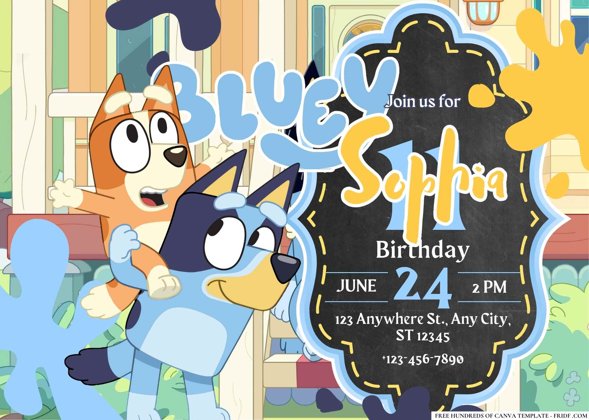 FREE Canva Invitation Bluey Birthday Invitation 3