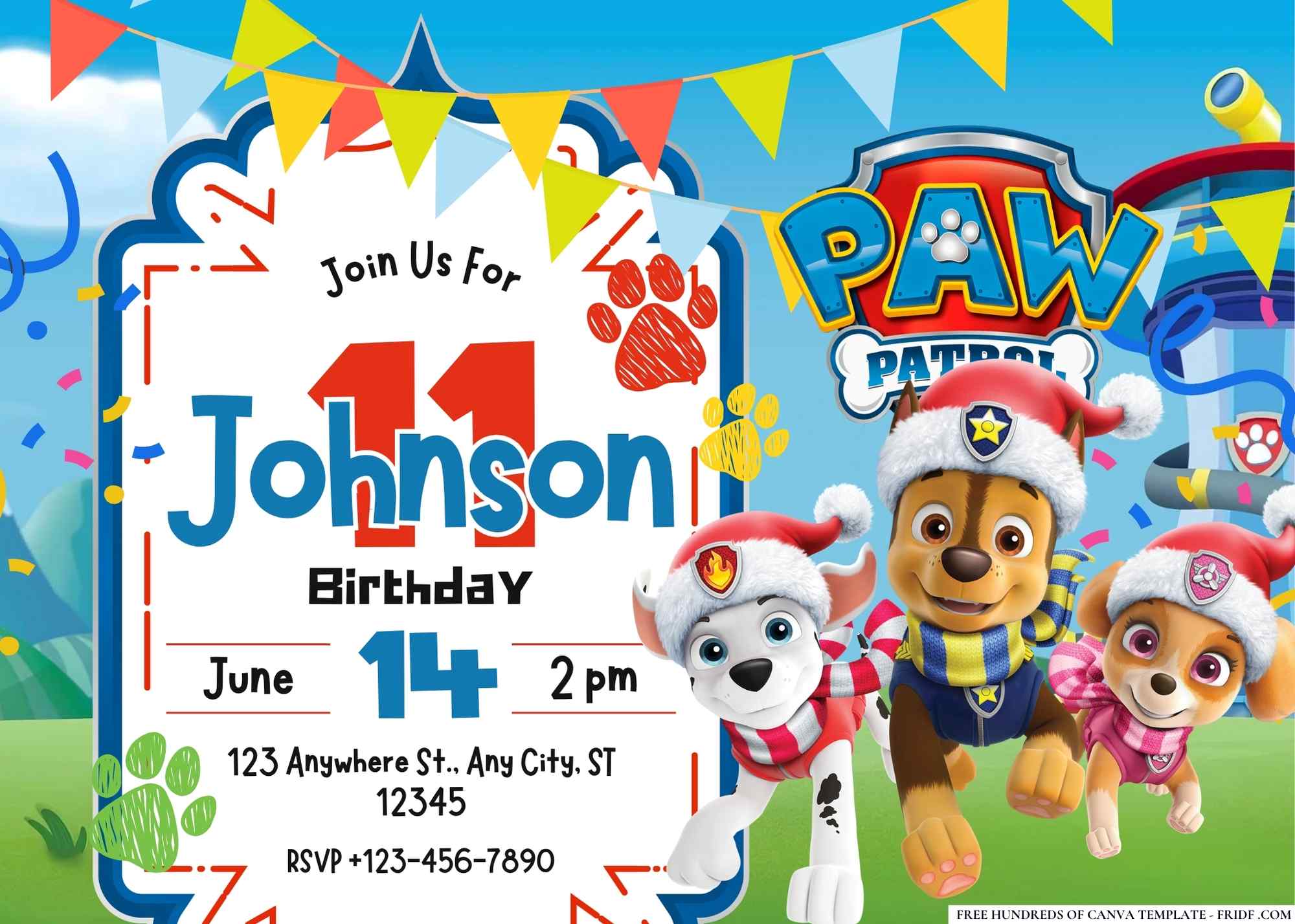 FREE Canva Invitation Paw Patrol Birthday Invitation 17