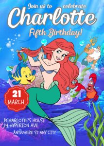 FREE Editable Canva - 8+ Dazzling Little Mermaid Birthday Invitation Templates