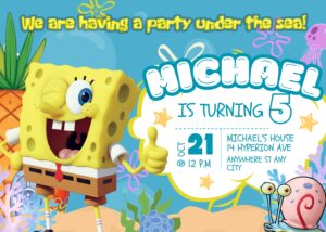 FREE Editable Canva - 9+ Charming Spongebob Squarepants Birthday Invitation Templates