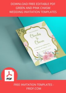 (FREE Editable PDF) Green And Roses Chasm Wedding Invitation Templates