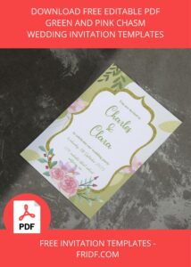 (FREE Editable PDF) Green And Roses Chasm Wedding Invitation Templates