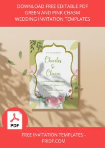 (FREE Editable PDF) Green And Roses Chasm Wedding Invitation Templates