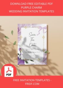 ( FREE Editable PDF ) Purple Charm Floral Wedding Invitation Templates