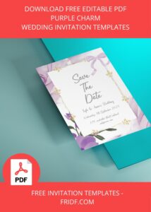 ( FREE Editable PDF ) Purple Charm Floral Wedding Invitation Templates