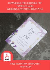 ( FREE Editable PDF ) Purple Charm Floral Wedding Invitation Templates