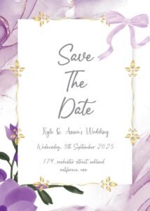 ( FREE Editable PDF ) Purple Charm Floral Wedding Invitation Templates