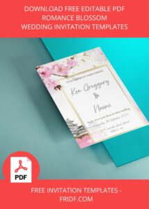 ( FREE Editable PDF ) Romance Blossom Wedding Invitation Templates