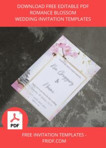 ( FREE Editable PDF ) Romance Blossom Wedding Invitation Templates