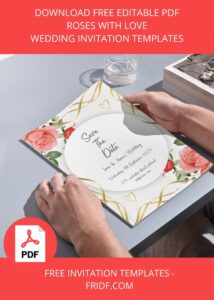 ( FREE Editable PDF ) Roses With Love Wedding Invitation Templates