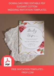 ( FREE Editable PDF ) Roses With Love Wedding Invitation Templates