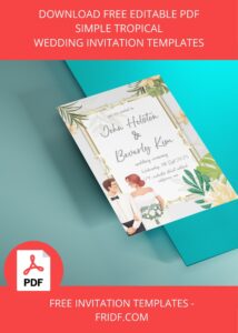 ( FREE Editable PDF ) Simple Tropical Floral Wedding Invitation Templates