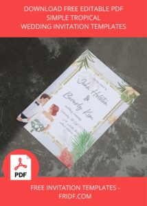 ( FREE Editable PDF ) Simple Tropical Floral Wedding Invitation Templates