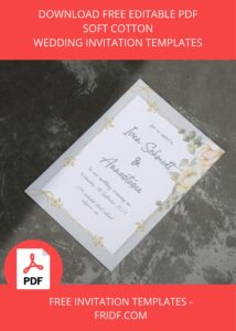 (FREE Editable PDF) Soft Cotton Spring Floral Wedding Invitation Templates