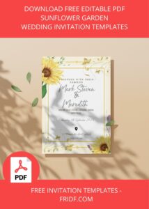 (FREE Editable PDF ) Sunflower Garden Wedding Invitation Templates