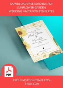 (FREE Editable PDF ) Sunflower Garden Wedding Invitation Templates